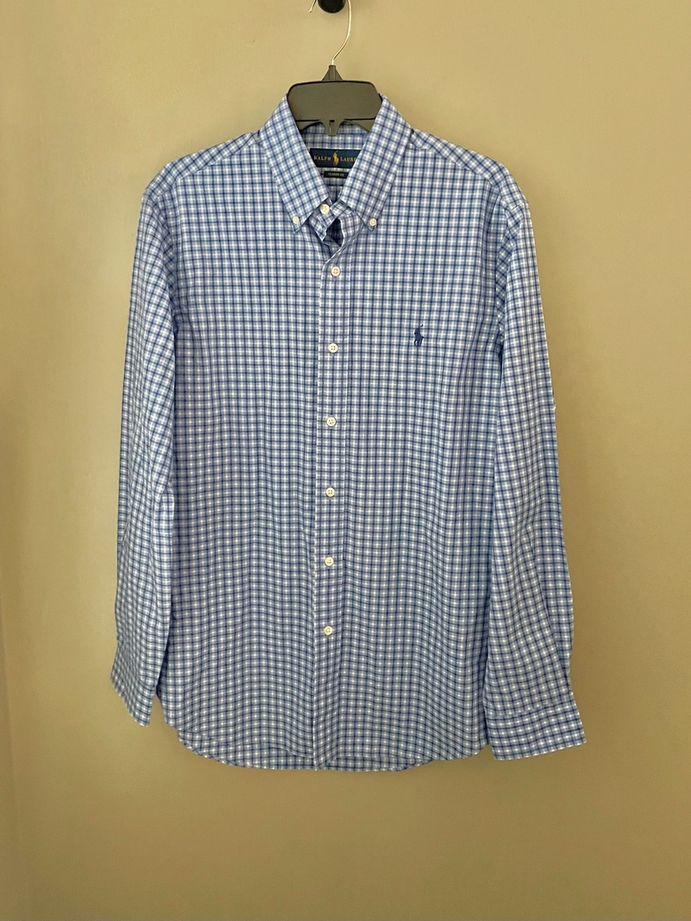 Ralph Lauren Blue & White Gingham Button-Down Shirt